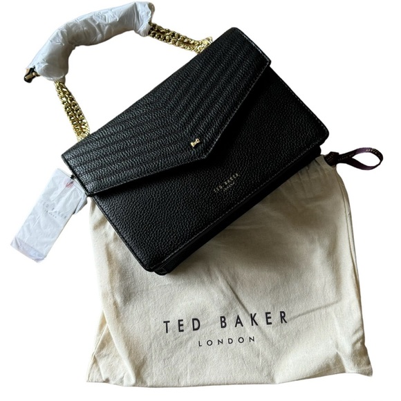 Ted Baker Kalila Quilted Leather Convertible Crossbody Black Purse New w/Dustbag - Picture 2 of 12